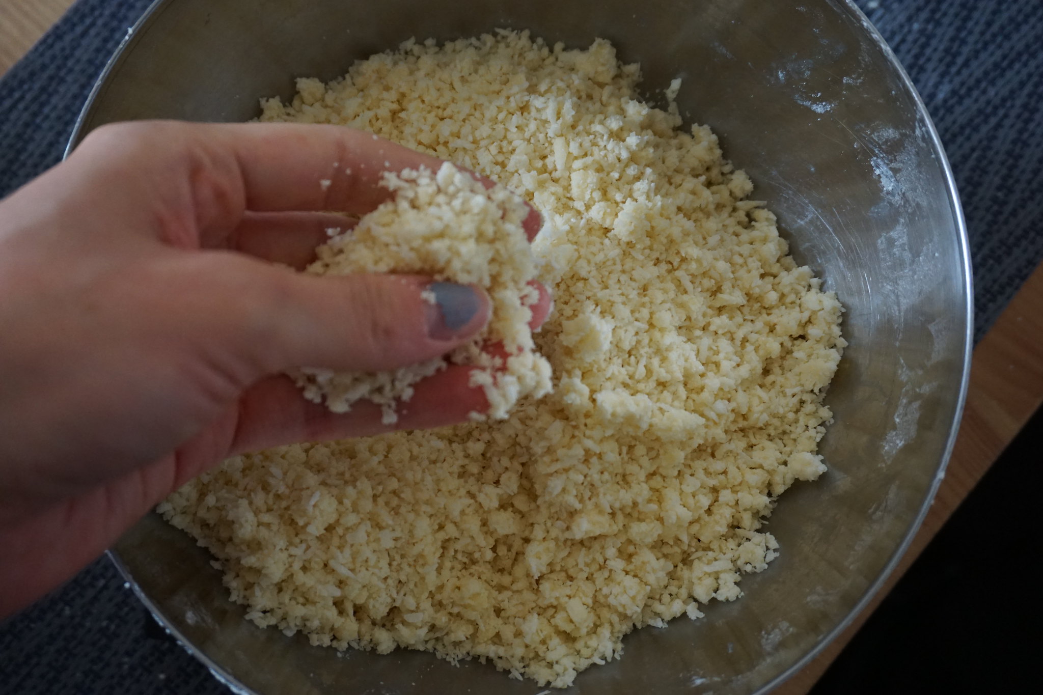 Gluten free coconut blueberry scones making process
