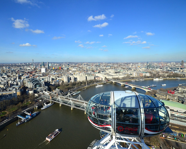 El London Eye y Londres al fondo