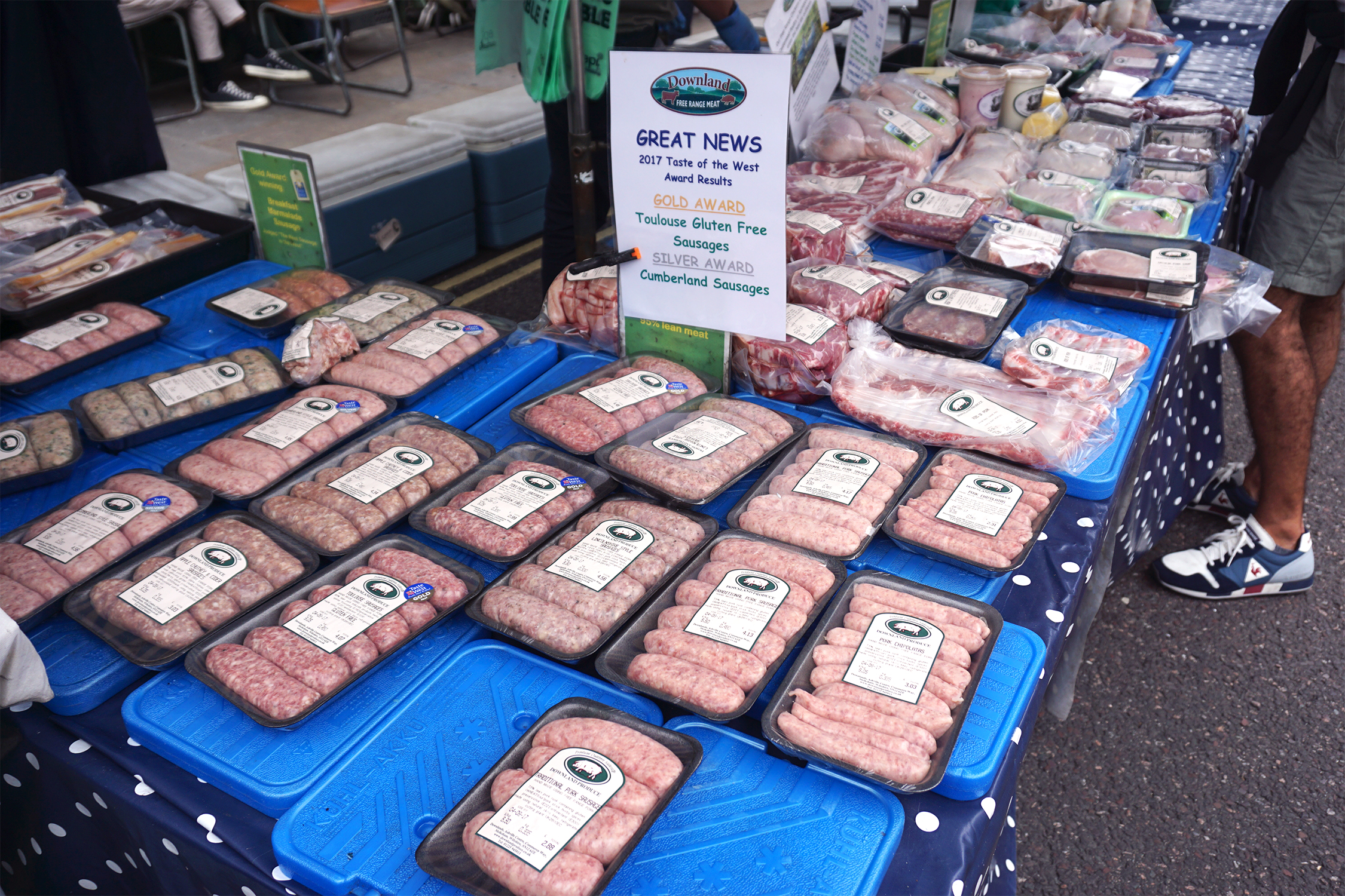 Gluten free sausages at Broadway Market | gluten free Broadway Market guide | Hackney, London
