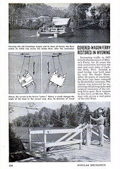 "Covered Wagon Ferry Restored in Wyoming" | article from Popular Science, June 1950