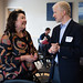 Laboratory Executive Director Dave Lyons talks with Liddie Martinez from Los Alamos National Bank at the MSC Luncheon.