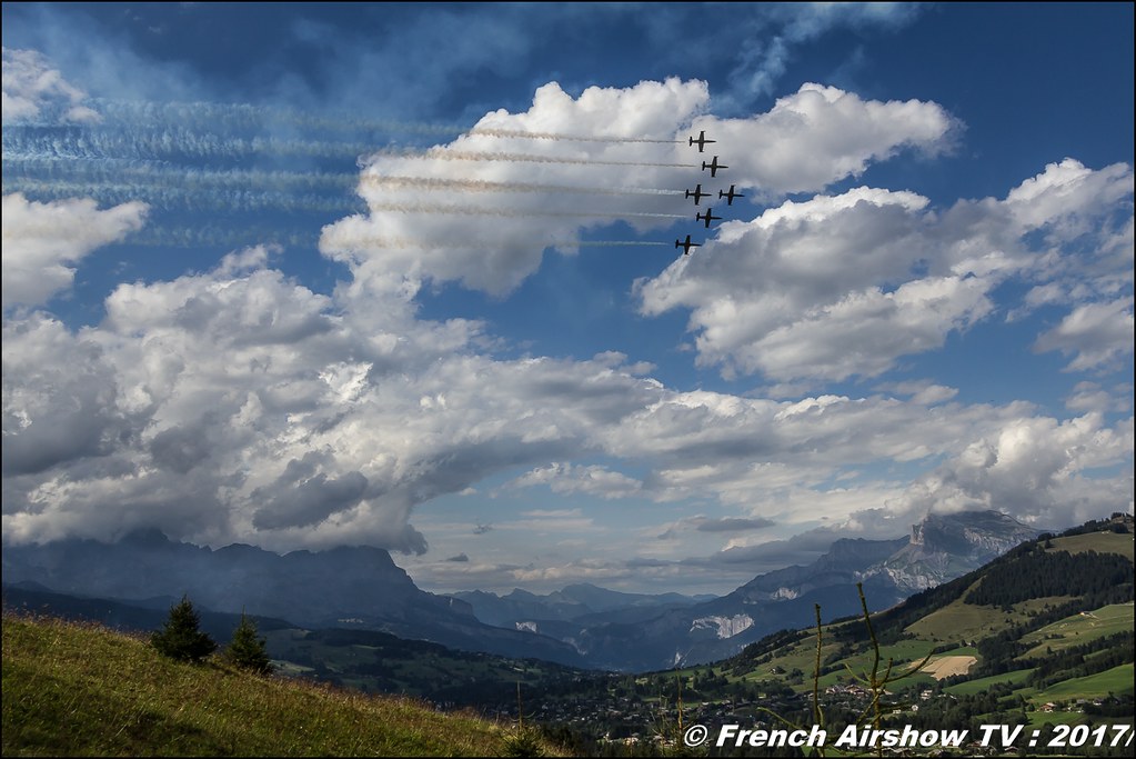 Breitling Jet Team 50ans d'Aviation Megeve 2017 - altiport de Megève , Haute-Savoie, Auvergne-Rhône-Alpes , Meeting Aerien 2017