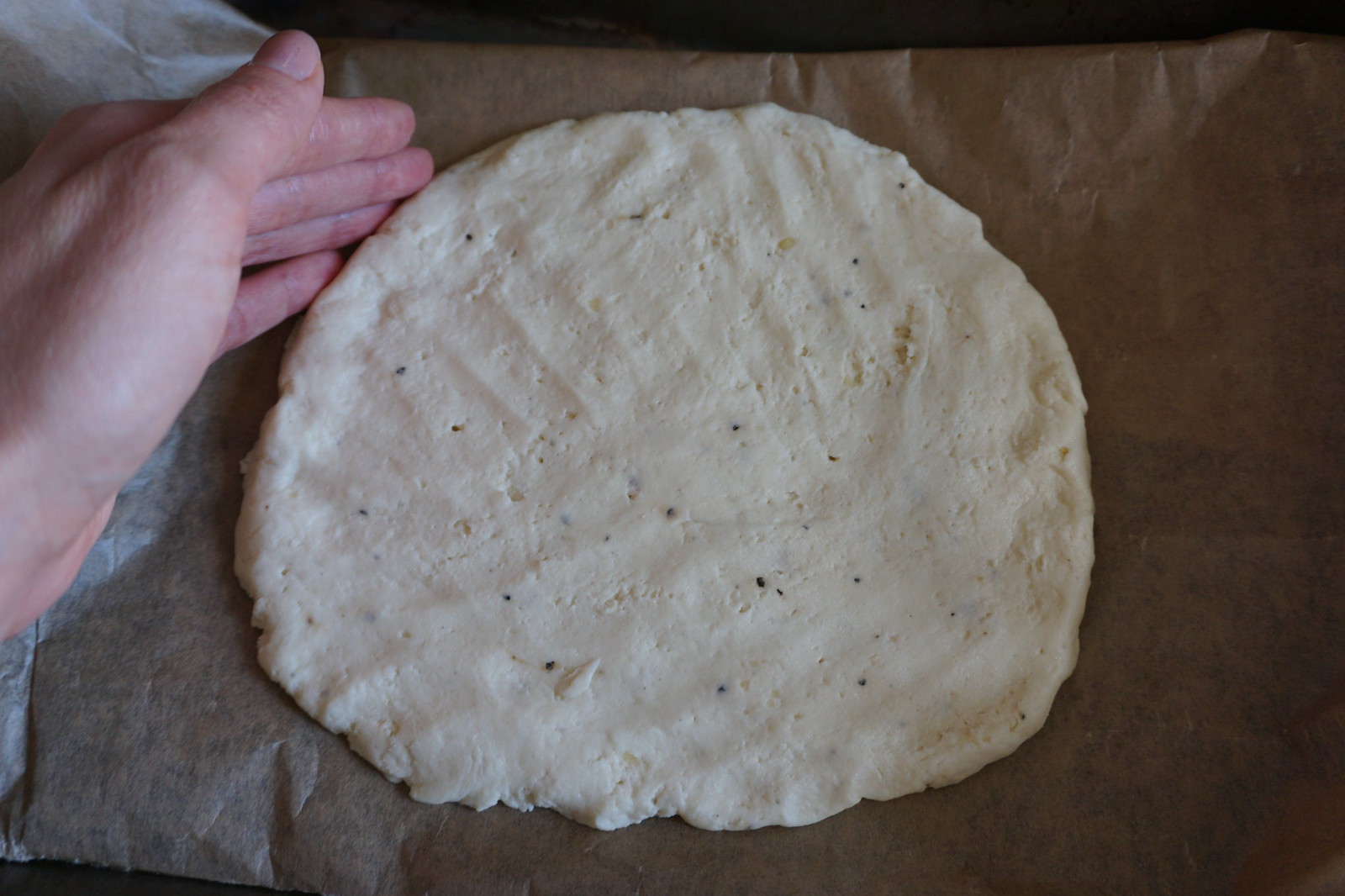 Gluten and dairy free yoghurt pizza dough making process