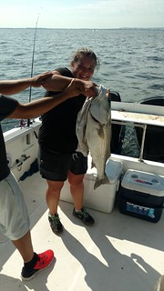 Natasha Hartman caught this nice striped bass