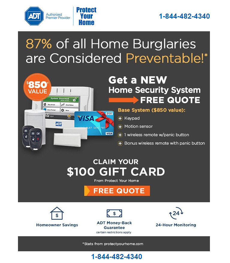 Get A New Alarm Special 100 Visa Gift Card Bonus From Protect Your Home