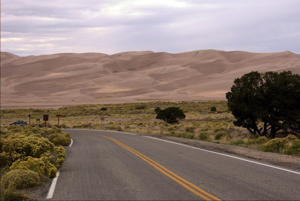 Dunes from Colorado 150 at Piñon Flats Campground, September 22, 2015, Great Sand Dunes National Park and Preserve, Colorado (Pentax K-3 II)
