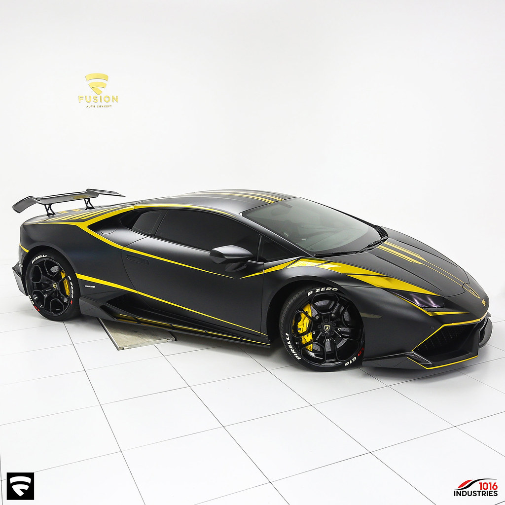 Matte Black & Gold Lamborghini Huracán - 1016 Industries A ...