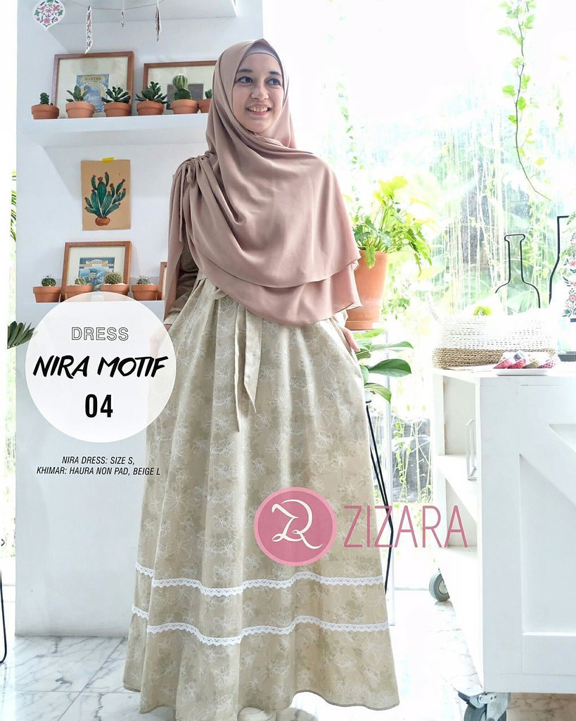  Gamis Zizara  Nira Motif 04 baju muslimah busana muslim K 