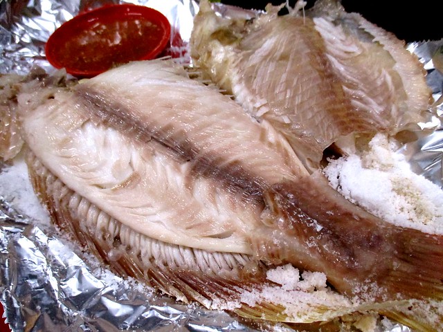 Salt-baked fish