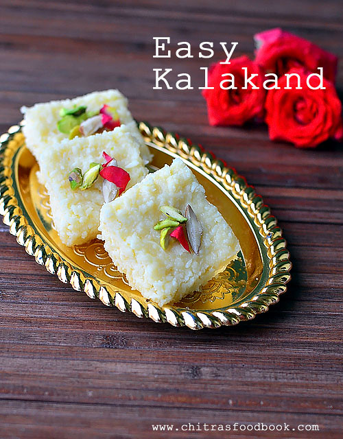 Easy kalakand with condensed milk