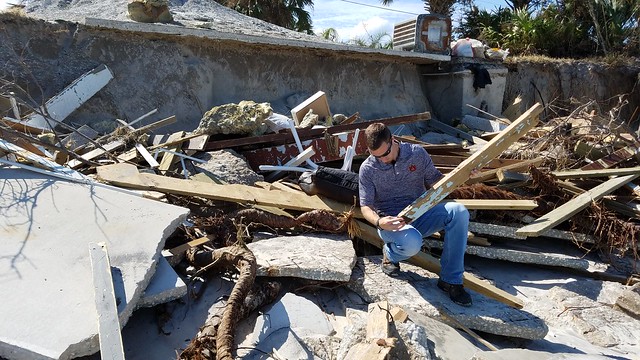 Auburn University Assistant Professor David Roueche analyzes damage after Hurricane Irma in Florida.