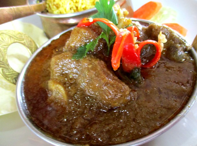 The Cafe IND Indian menu, mutton curry
