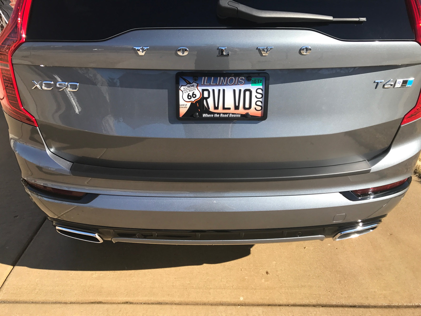 XC90 On Stainless Steel License Plate Frame W/ Bolt Caps