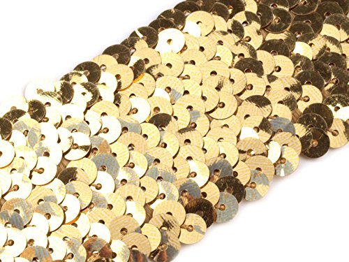 Paillettenborte elastisch 45mm, gold
