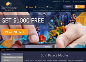 Spin Palace Mobile Casino Home