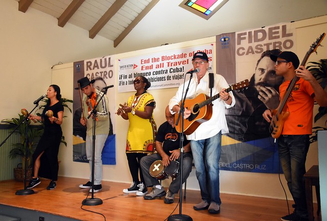 Mezcla group performed during the fundraising activity for Cuba. Photo: Bill Hackwell.