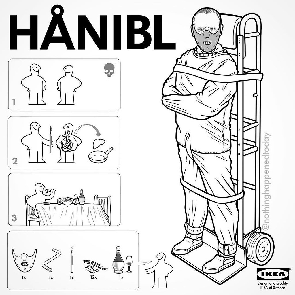IKEA Instructions for Horror Fans - Hannibal Lecter by Ed Harrington