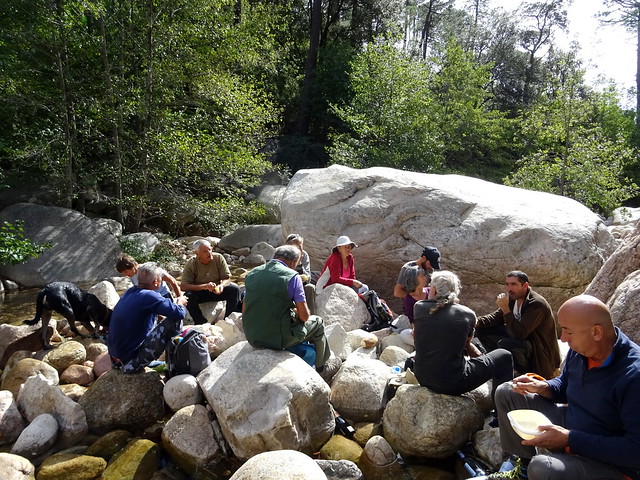 Déjeuner de groupe dans le ruisseau de Figa Bona
