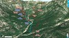 Photo aérienne 3D du secteur Carciara/Figa Bona avec le tracé du chemin d'exploitation