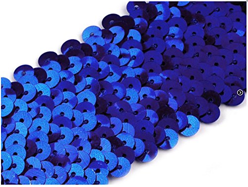 Paillettenborte elastisch 45mm, blau