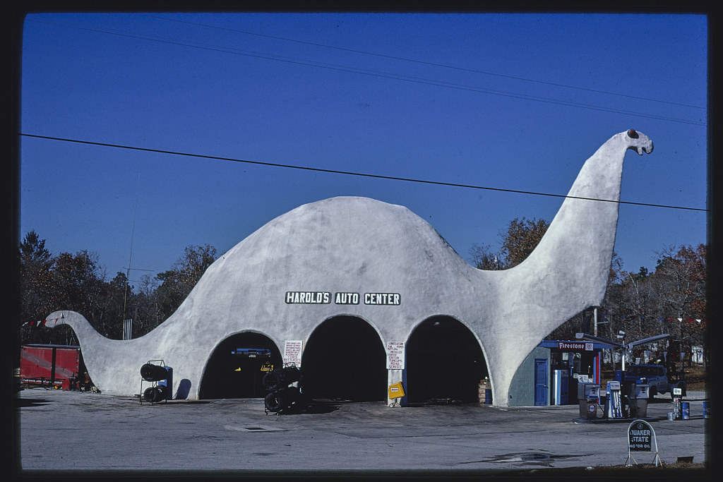 Harold's Auto Center, horizontal view, Sinclair gas station, Route 19, Spring Hill, Florida (LOC) | by The Library of Congress