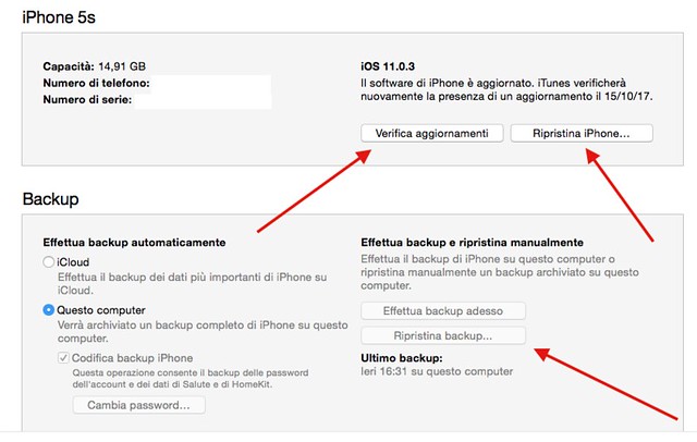 Comandi principali per aggiornare l'iPhone