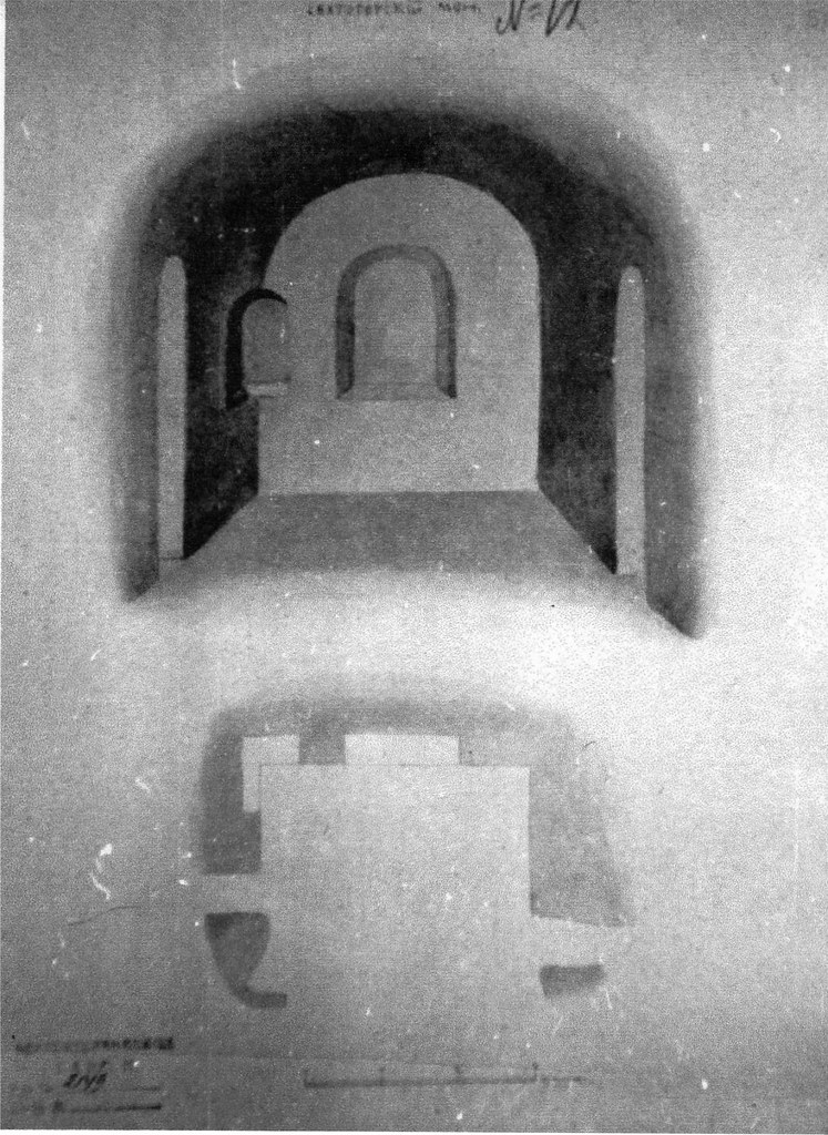 Алтарь Антоние-Феодосиевского храма. Рисунок Струкова кон. ХІХ в.