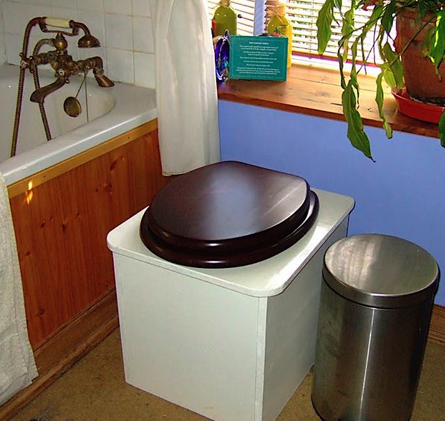 Dry toilet (bucket type system with remote composting) Photo by D Taylor.