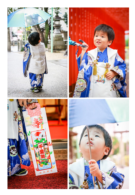  深川神社（愛知県瀬戸市）で七五三まいり写真の出張撮影　名古屋市守山区在住の3才の男の子　