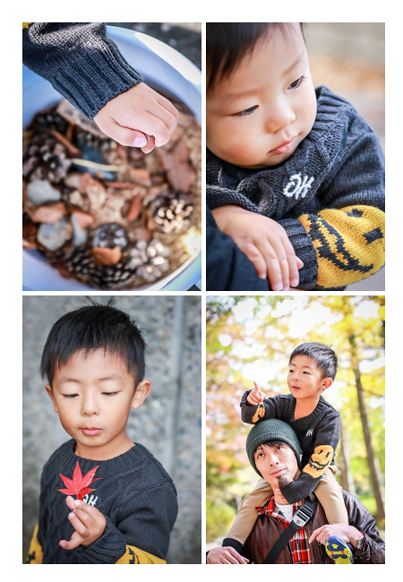 昭和の森（愛知県豊田市）で家族写真のロケーション撮影　年賀状にも使えます！　公園・森でカジュアルな服装　自然でリラックスした表情