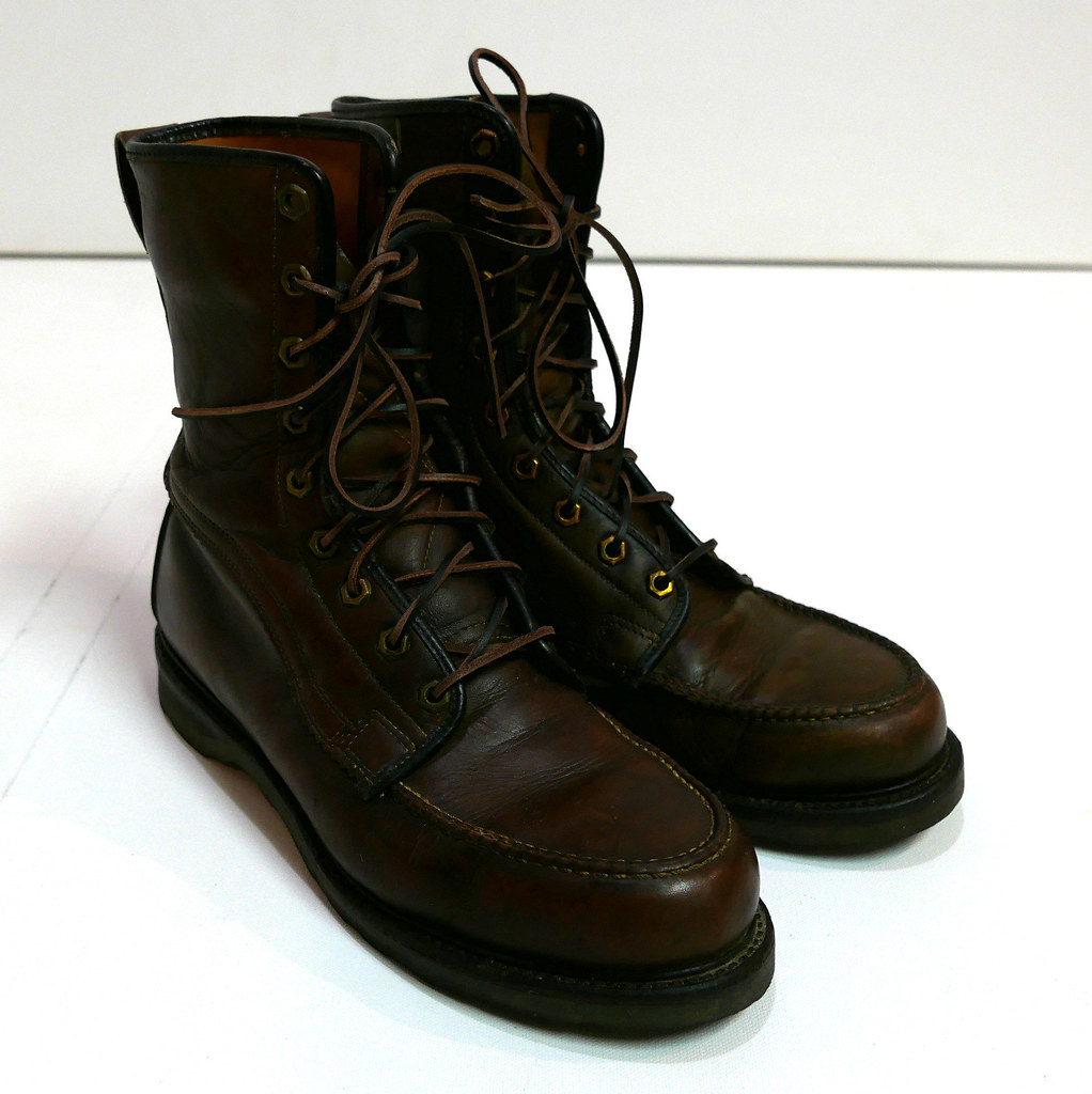 Vintage Sears & Roebuck Brown Leather Work Boots Men's Size 10 D Medium ...