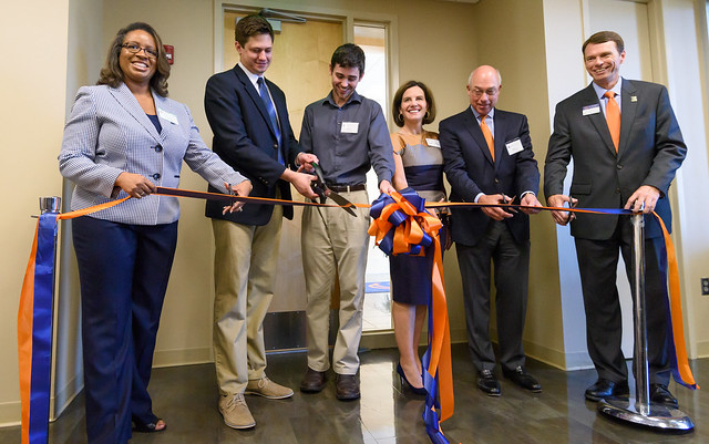 Pictured at the recent ribbon cutting are LaKami Baker, Justin Poiroux, Chris Maurice, Lynn and Benny LaRussa, and Bill Hardgrave.