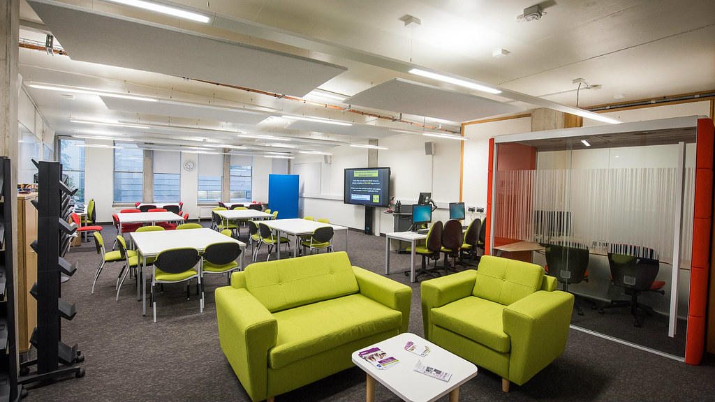 Image of the Skills Zone showing desks, chairs, whiteboard