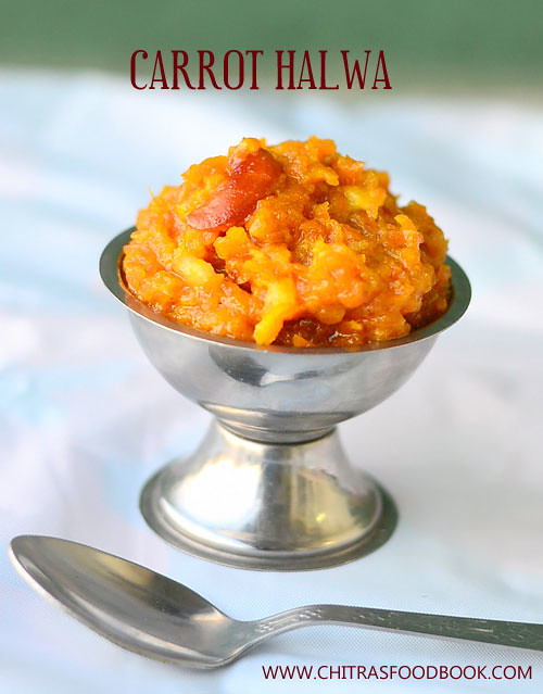Carrot halwa with khoya in pressure cooker