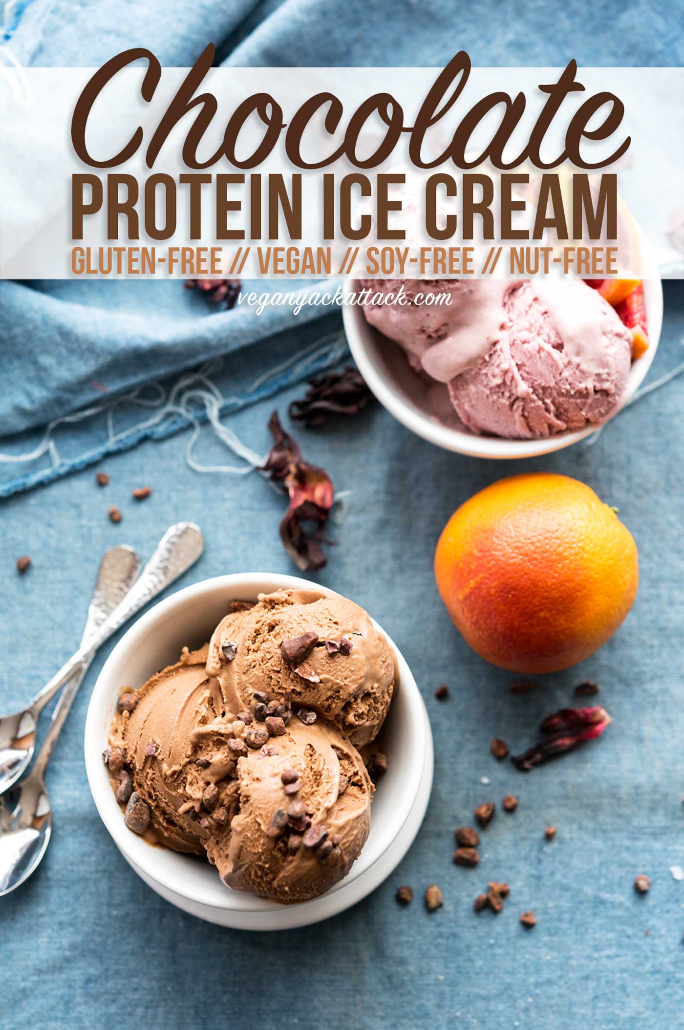 This ultra-creamy, Chocolate Protein Ice Cream is dairy-free, soy-free, nut-free and has a secret and totally unexpected ingredient - split peas! Plus, there’s a no-churn option! #vegan #glutenfree #recipe