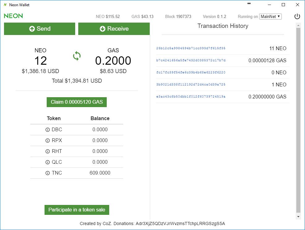 neo wallet to get gas kucoin