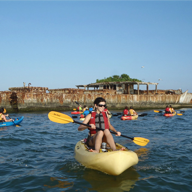 Kayak out to the WWII concrete ships located just offshore at Kiptopeke State Park in Virginia
