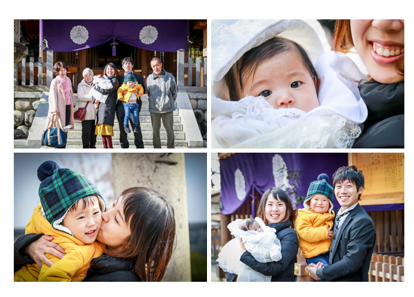 塩竈 (しおがま)神社でお宮参り・100日祝い写真（名古屋市天白区）女性出張カメラマンが撮る自然でおしゃれな家族写真