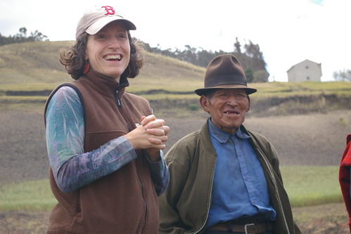 Catherine Gill with quinoa farmers outside of Riobamba, Ecuador