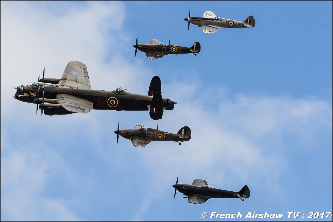 Battle of Britain Memorial Flight BBMF Lancaster PA474 , Spitfire , RAF , Royal International Air Tattoo 2017 , Air Tattoo – RIAT 2017 , Fairford , UK Airshow Review 2017 , Meeting Aerien 2017
