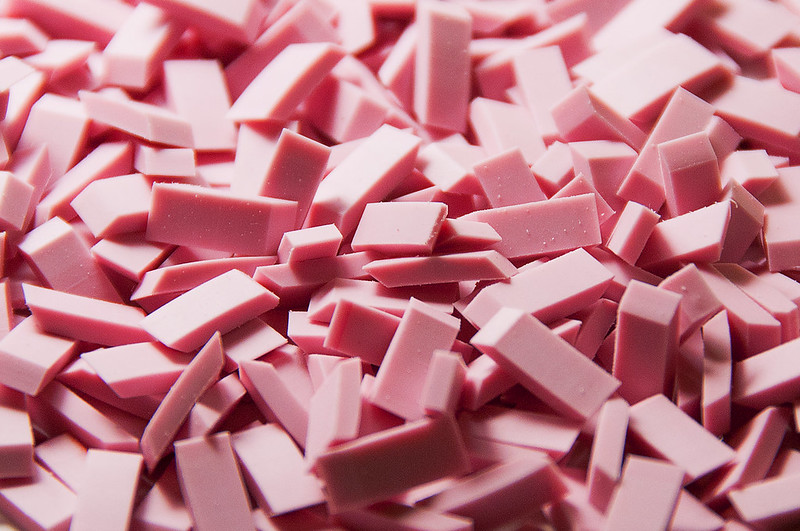 tiny pink erasers