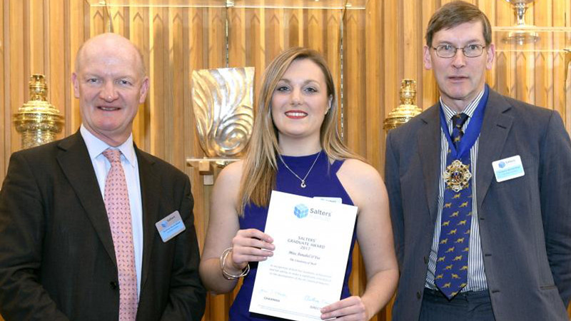 Annabel received her Salters' Graduate Award at a ceremony at Salters' Hall in London.