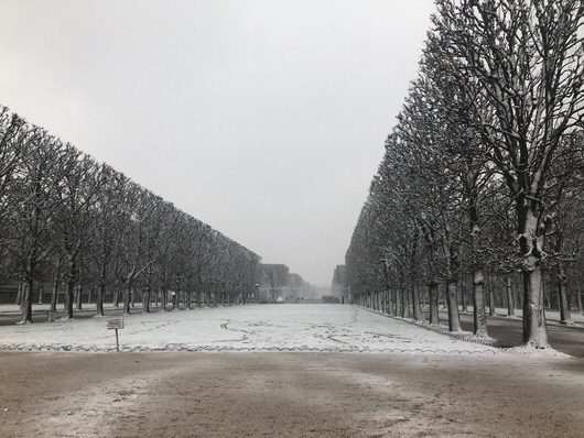 Le Jardin du Luxembourg sous la neige, près des Hôtels Paris Rive Gauche - réservez sur notre site web pour le meilleur tarif garanti et un welcome drink offert à l'arrivée !