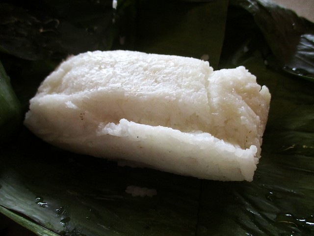 Penyet Delta rice in banana leaf