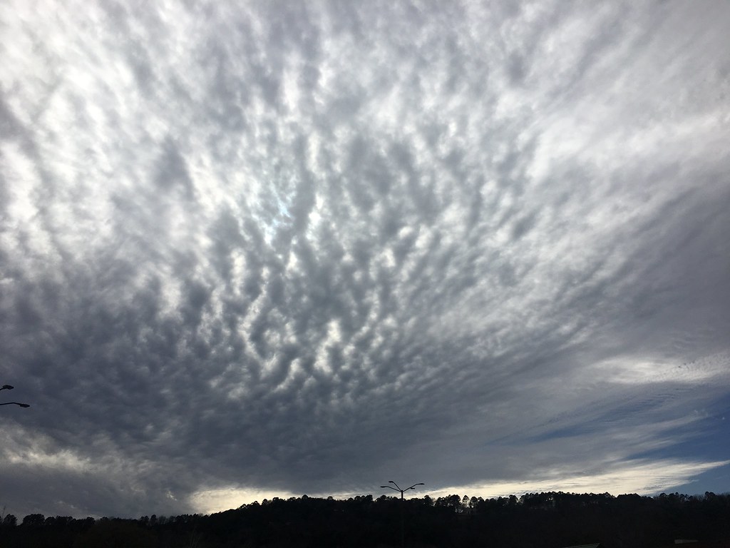 Clouds over Norristown Mountain, Pope County, Arkansas, February 25, 2018 (Apple iPhone 6s) 