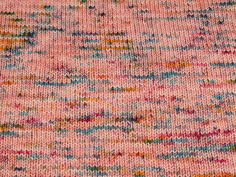 Dynamite DK hand-dyed pure British wool superwash yarn 100g – ‘Piglet’ (pale pink, multicoloured speckles)