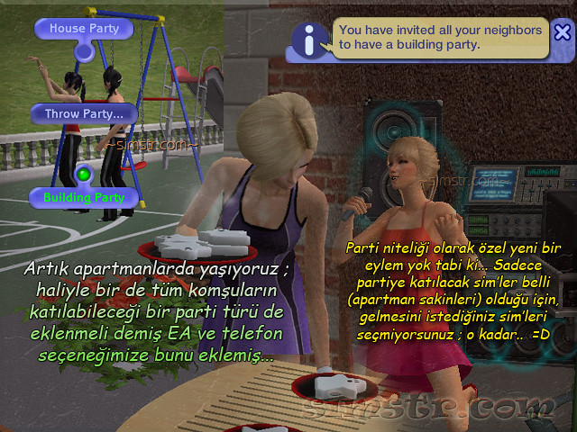 The Sims 2 Apartment Life Apartman Hayatı Telephone Throw Party Building Party Apartmanda Parti Vermek