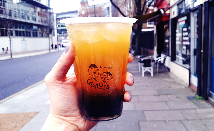 Lychee green tea boba tea from Gonuts and Oa Com Tam in Holloway | Gluten free | London | Islington