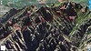 Photo Géoportail 3D du secteur Traunatu - Vetta di Muru avec la traversée (balisée !) entre la crête de la pointe 1711 et les cabanes de Vetta di Muru