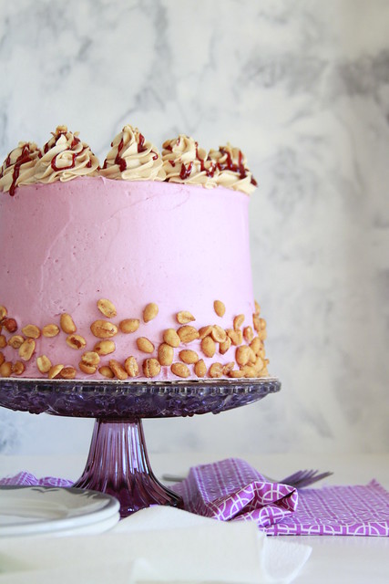 Double Frosted Peanut Butter Jelly Cake